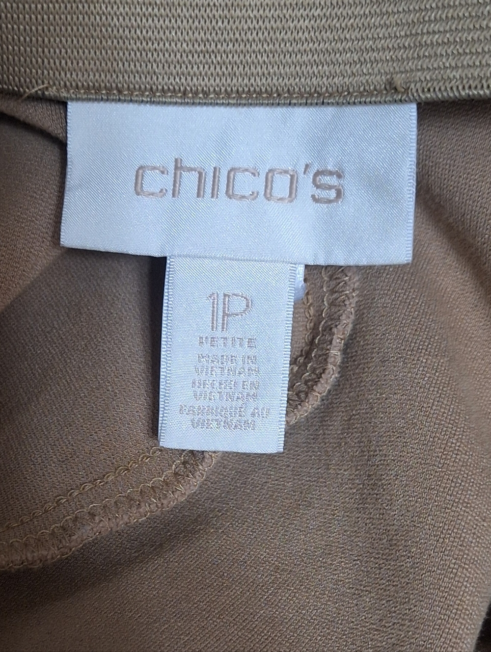 Chico's Slimming Pull On Ankle Office Pants In Taupe, 8 Petite - Picture 5 of 5
